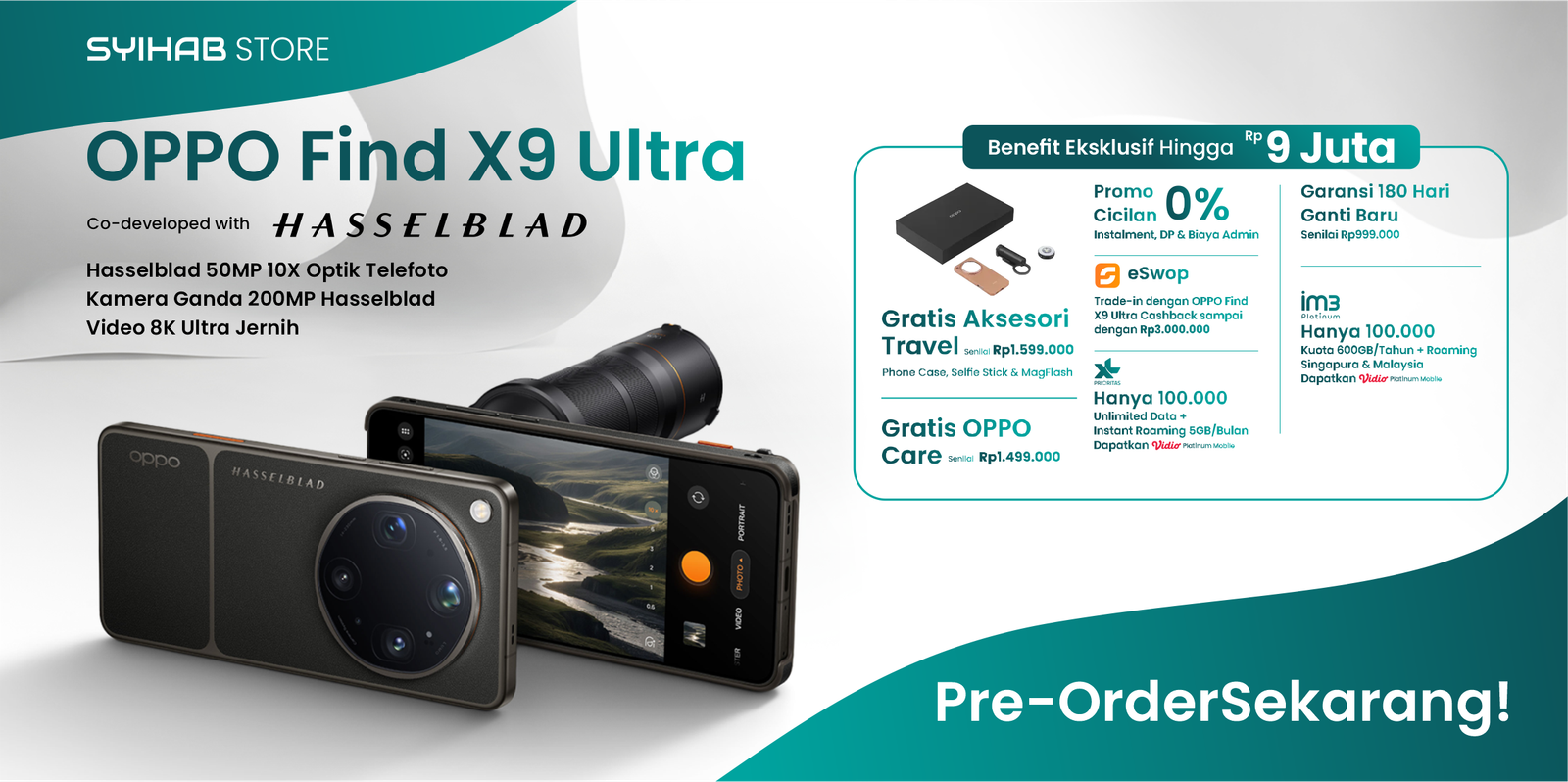 PRE Order OPPO Find X9 Ultra, Rasakan kamera kelas pro kolaborasi Hasselblad dengan benefit hingga Rp9 juta—pre-order sekarang!